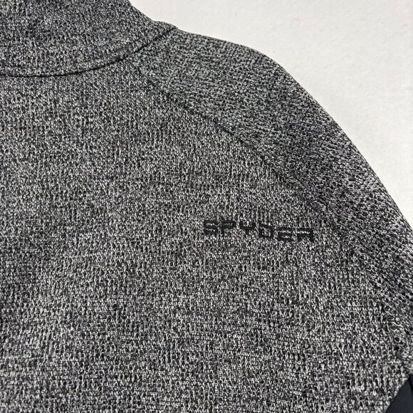 Spyder Half Zip Sweater Jacket Mens XL Gray Black Gait Knit Pullover Fleece Line - Picture 9 of 13